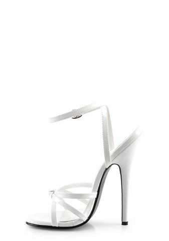 Domina-108 Strappy Ankle Wrap Sandals-White