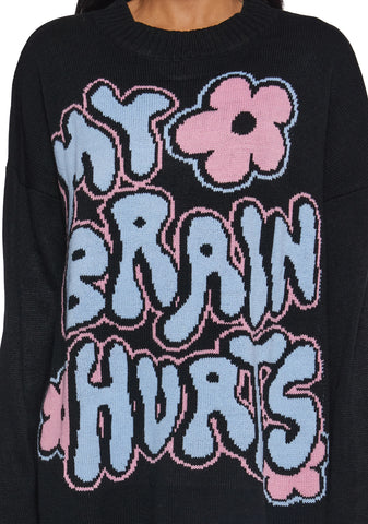 My Brain Hurts Intarsia Sweater