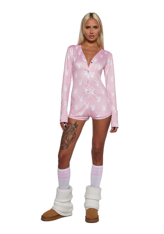 Playboy Slumber Bunny Romper - Pink