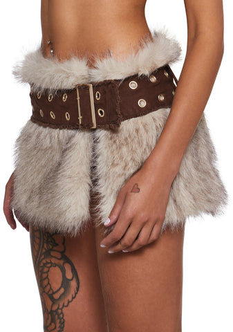 Signal Fur Wrap Skirt