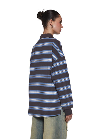Status Update Oversized Rugby Top