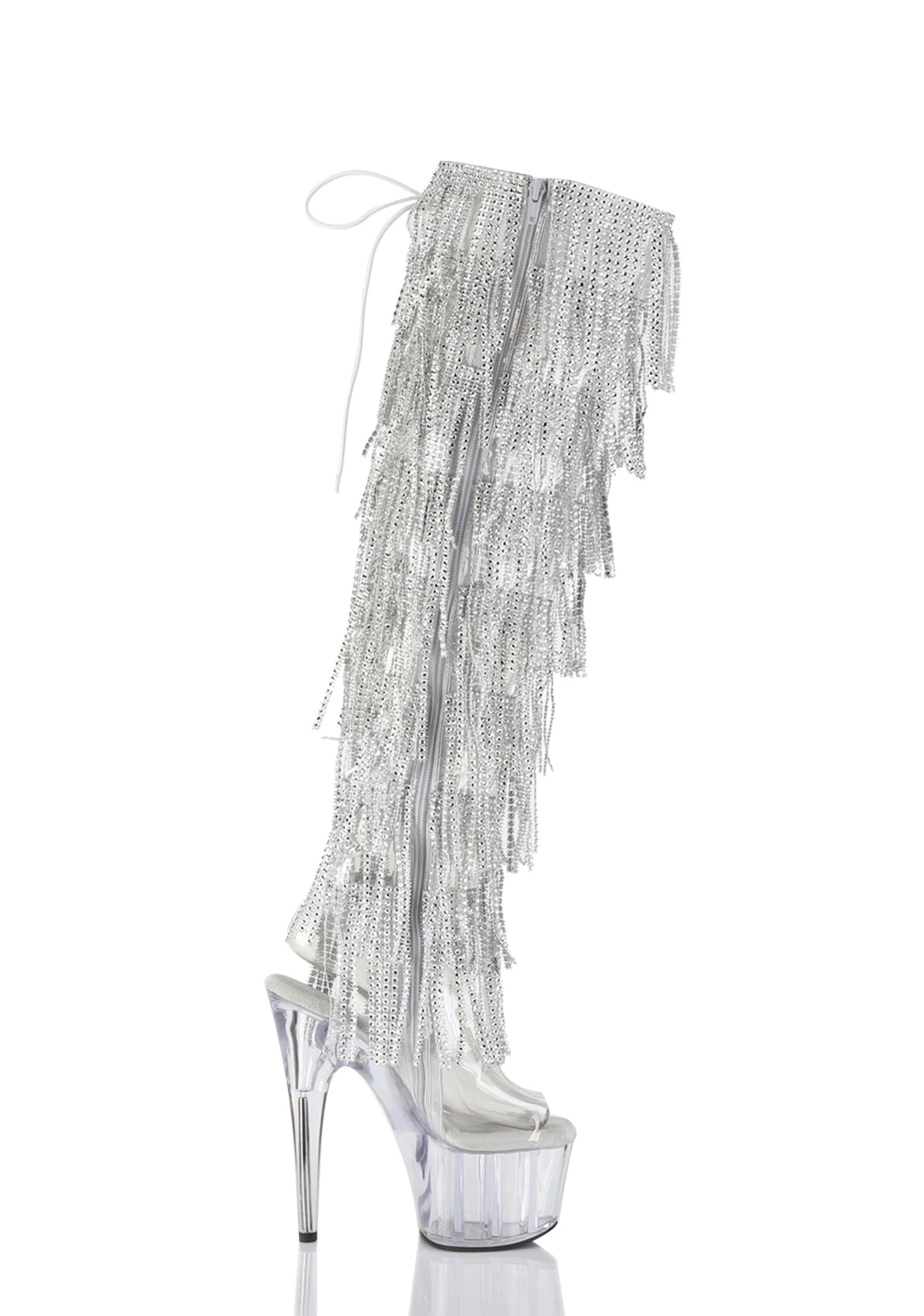 Adore-3019C-RSF Platform Over-The-Knee Boots-Clear
