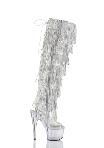 Adore-3019C-RSF Platform Over-The-Knee Boots-Clear