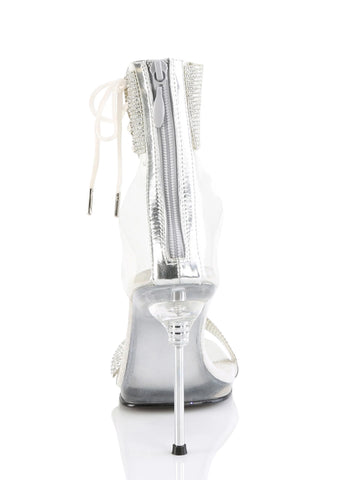 Chic-47 Platform Rhinestone Sandals-Silver