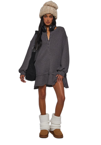 First Glances Trapeze Dress - Gray