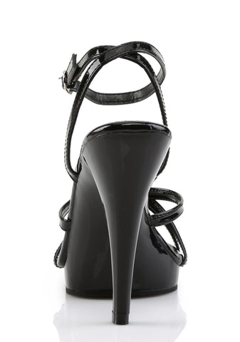 Flair-436 Platform Strappy Ankle Wrap Sandals-Black