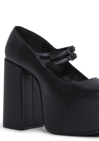 Macabre Meetup Platform Mary Janes - Black