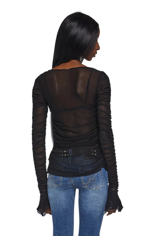 Divine Status Chiffon Blouse - Black