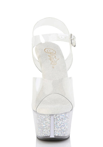 Aspire-608RSI Platform Ankle Strap Sandals-Clear