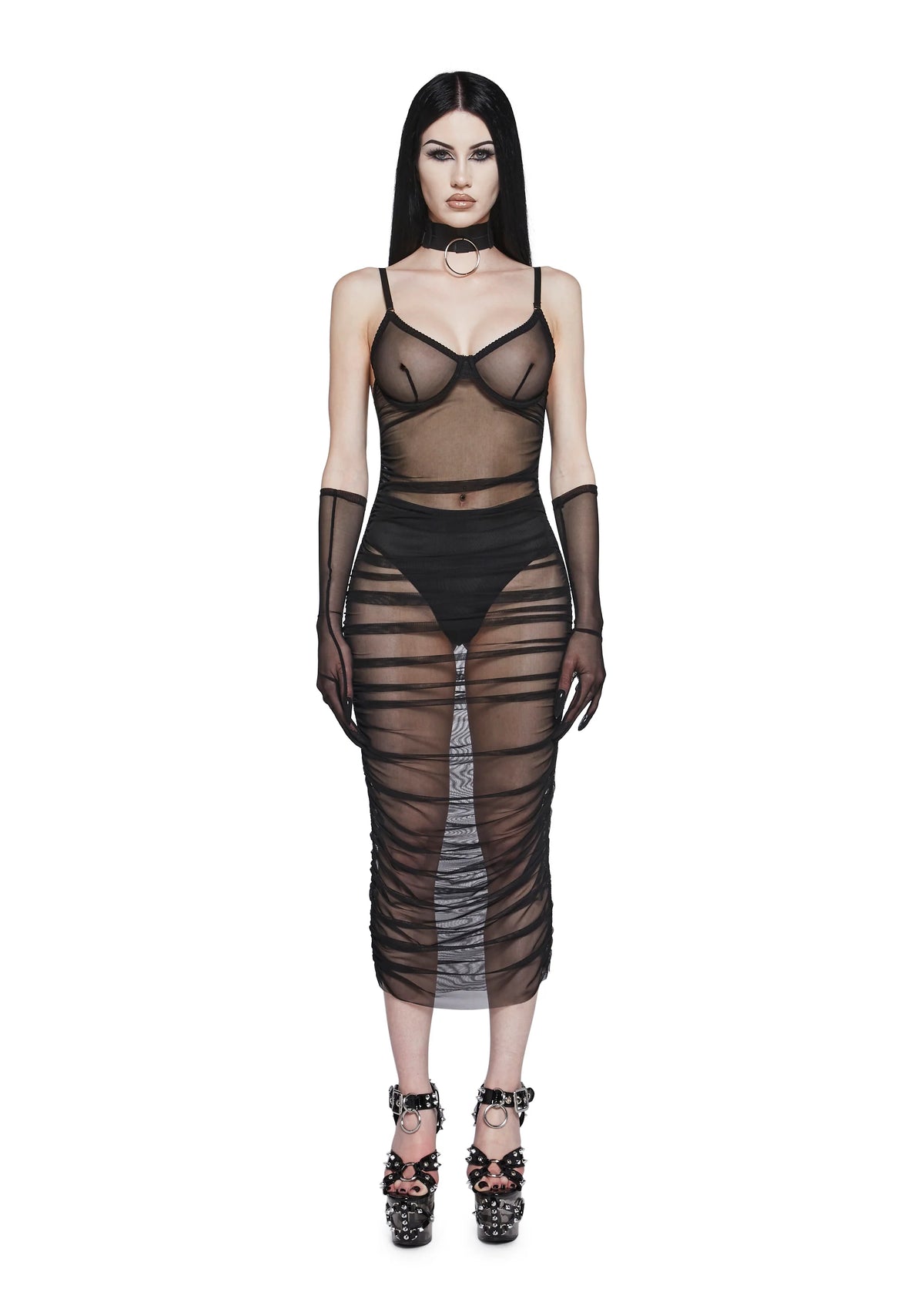 Ruin The Friendship Mesh Dress And Gloves Set