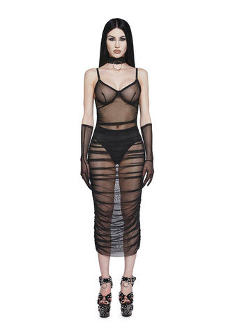 Ruin The Friendship Mesh Dress And Gloves Set