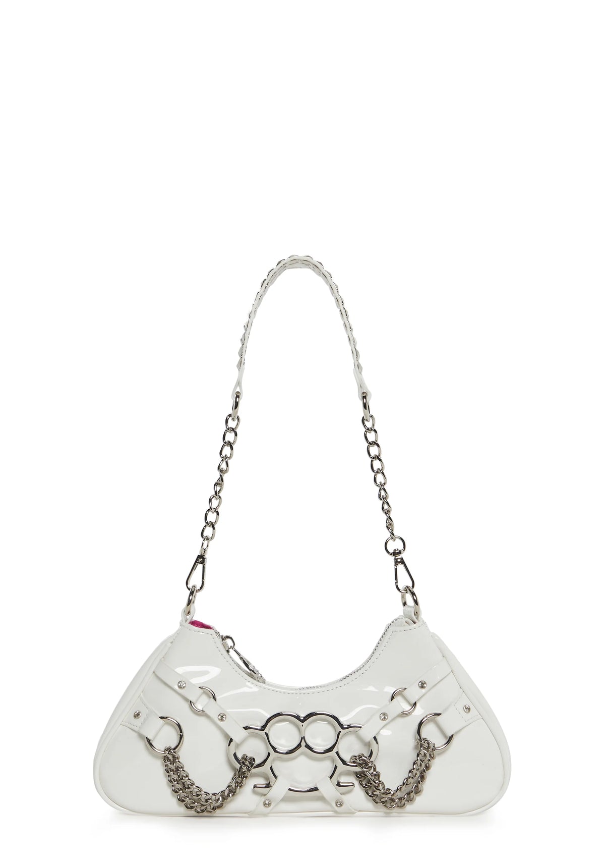 Ciska Brass Knuckle Shoulder Bag - White