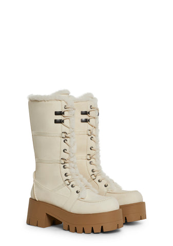 Grunge Trek Hiking Boots - White