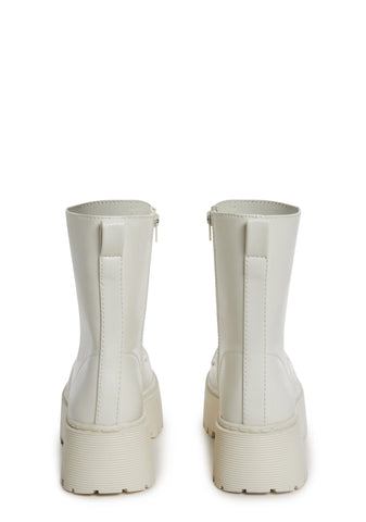 Renegade Combat Boots - White