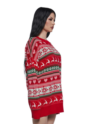 Snowy Soiree Oversized Sweater