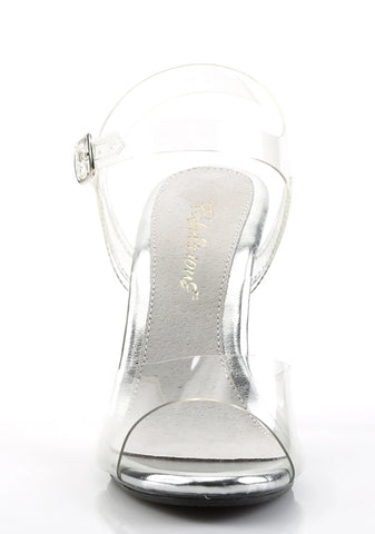 Caress-408 Platform Ankle Strap Sandals-Clear