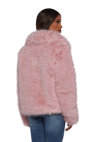 Melora Faux Fur Coat - Pink