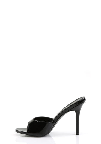 Classique-01 Peep Toe Slides-Black