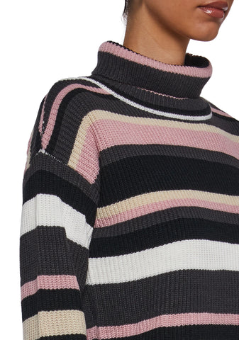 Cool Breeze Turtleneck Sweater - Pink
