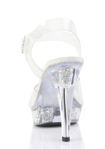Cocktail-508 Platform Ankle Strap Sandals-Clear