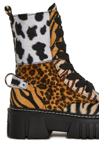 Party Animal Combat Boots - Multi
