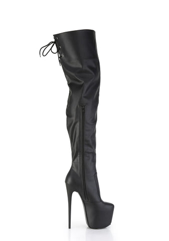 Jubilant-3007 Platform Thigh High Boots-Black PU