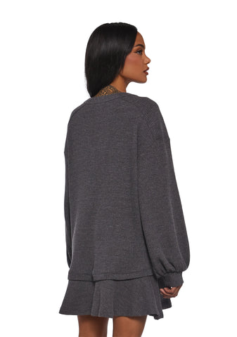 First Glances Trapeze Dress - Gray