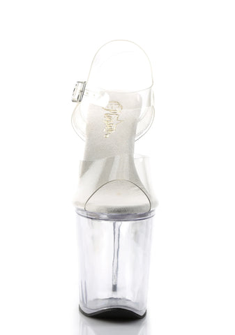 Xtreme-808 Platform Ankle Strap Sandals-Clear