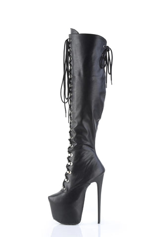 Jubilant-3012 Platform Over-The-Knee Boots-Black PU