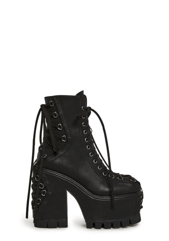 Woodland Lucid Dream Corset Boots - Black
