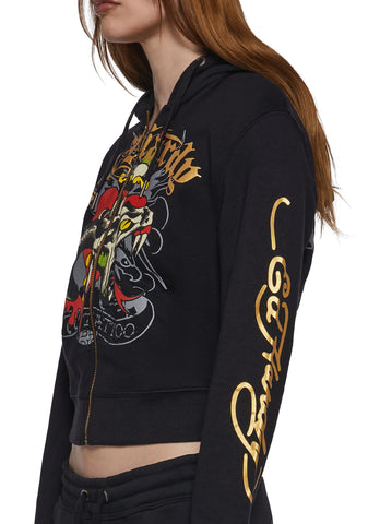 Heart Snake Zip Front Hoodie