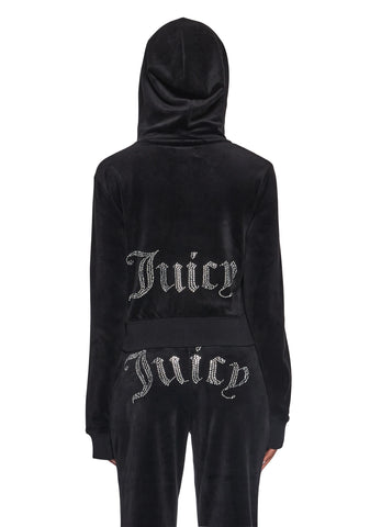 OG Big Bling Velour Hoodie - Black
