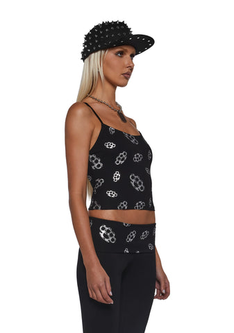Ciska Brass Knuckle Crop Tank Top