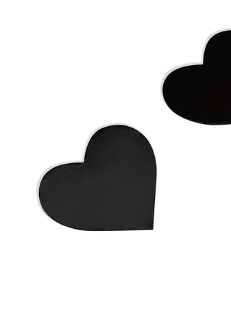 Dom Squad Black Wet Vinyl Heart Pasties