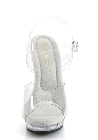 Lip-108 Platform Ankle Strap Sandals-Clear