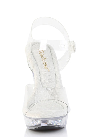 Cocktail-508 Platform Ankle Strap Sandals-Clear
