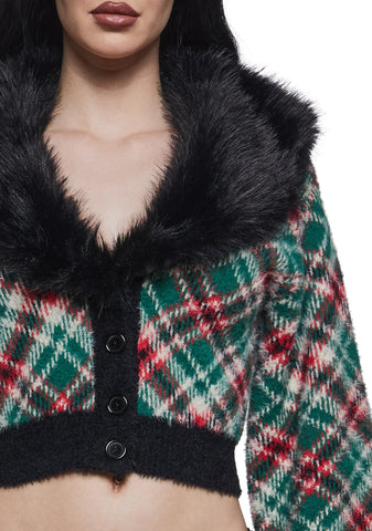 Holiday Party Plaid Cardigan