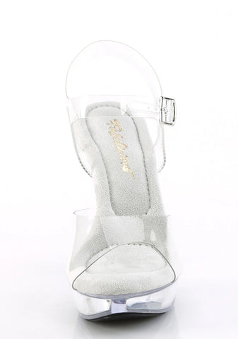 Cocktail-508 Platform Ankle Strap Sandal-Clear
