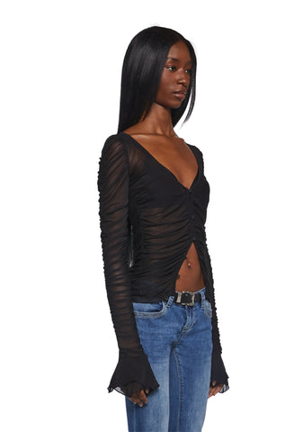 Divine Status Chiffon Blouse - Black