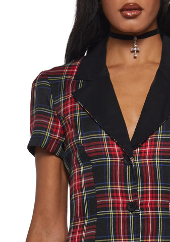 Devil You Don't Exist Plaid Dress