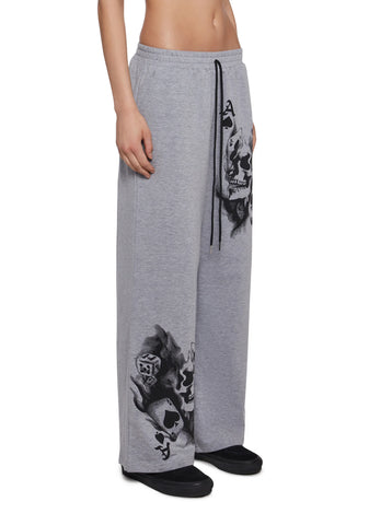 Spooky You Skull Print Sweatpants