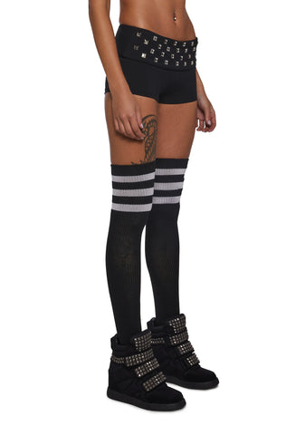 Aura Vibes Studded Mini Shorts