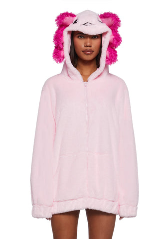Axolotl Faux Fur Hoodie