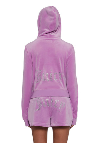 OG Big Bling Velour Hoodie - Purple