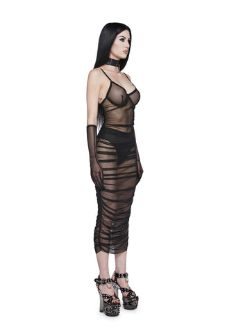 Ruin The Friendship Mesh Dress And Gloves Set
