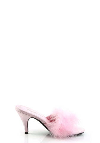 Amour-03 Marabou Slippter-Pink