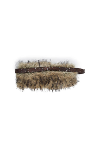 Vibing Sounds Faux Fur Belt - Brown