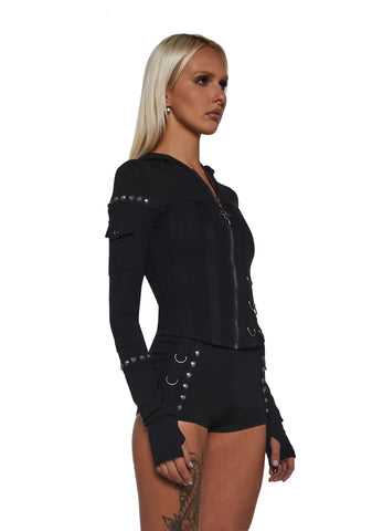 Ego Fitted Corset Sweater With Hardware
