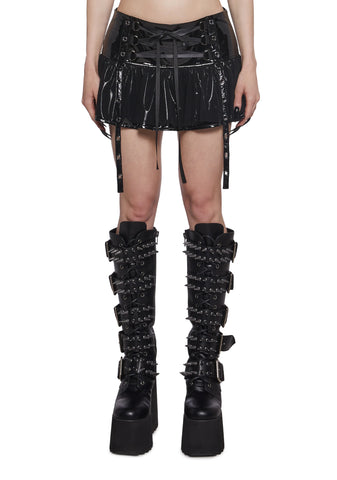 Morbid Midnight PVC Mini Skirt