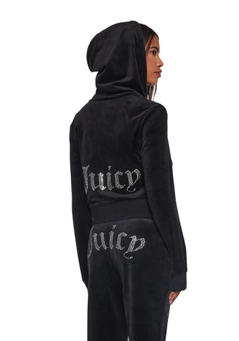 OG Big Bling Velour Hoodie - Black